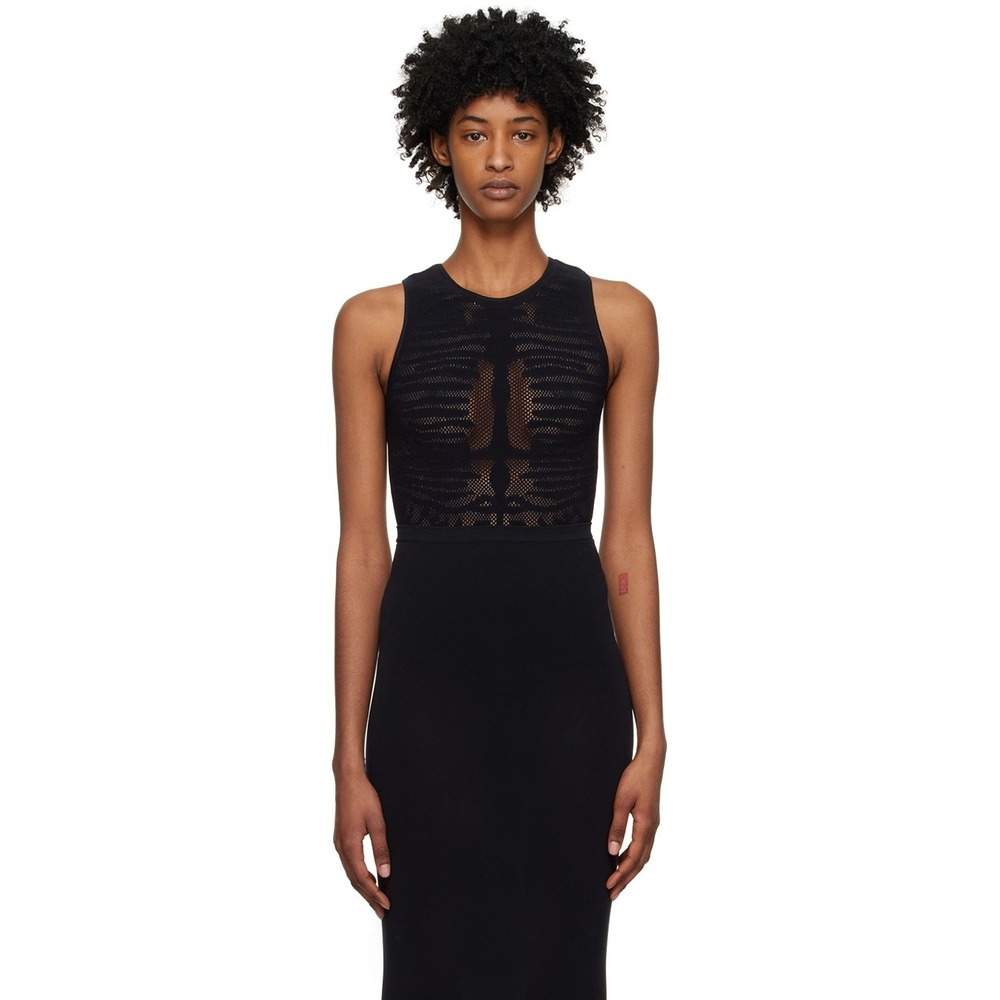 Wolford Bodysuit Women Extra Small Black Sleeveless Crew Neck Ribbed